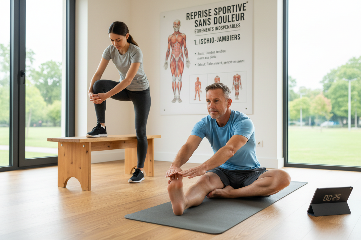 Image illustrant l&amp;#039;article : Reprendre le sport sans douleur : les étirements indispensables