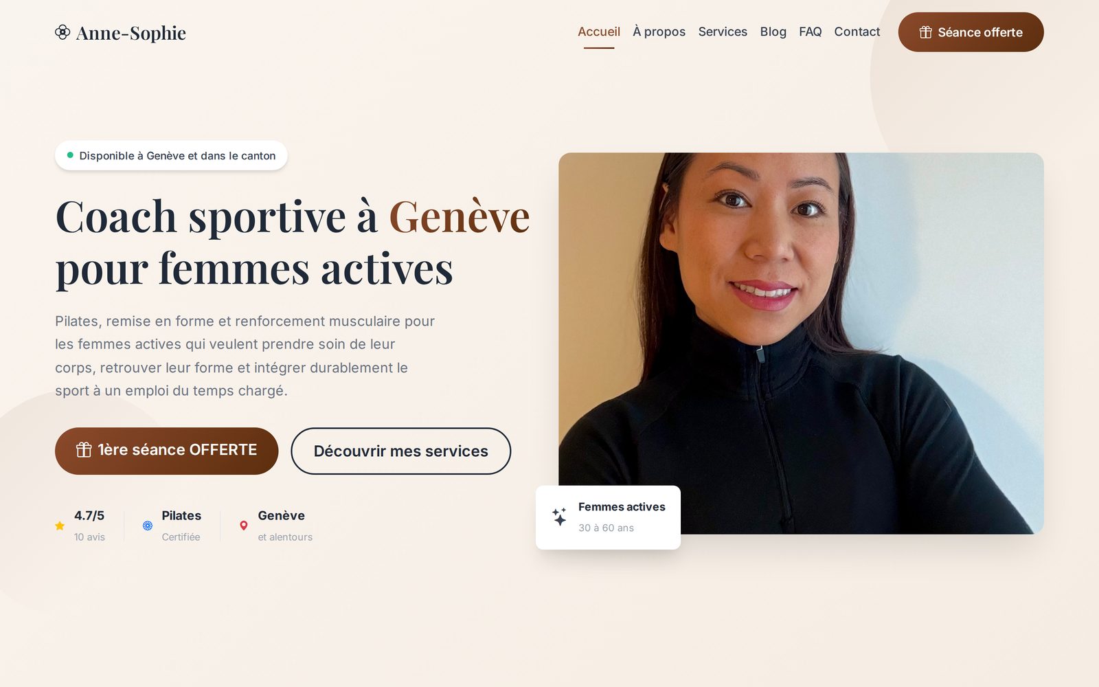 Site internet professionnel d'un coach créé par Tout en Coach