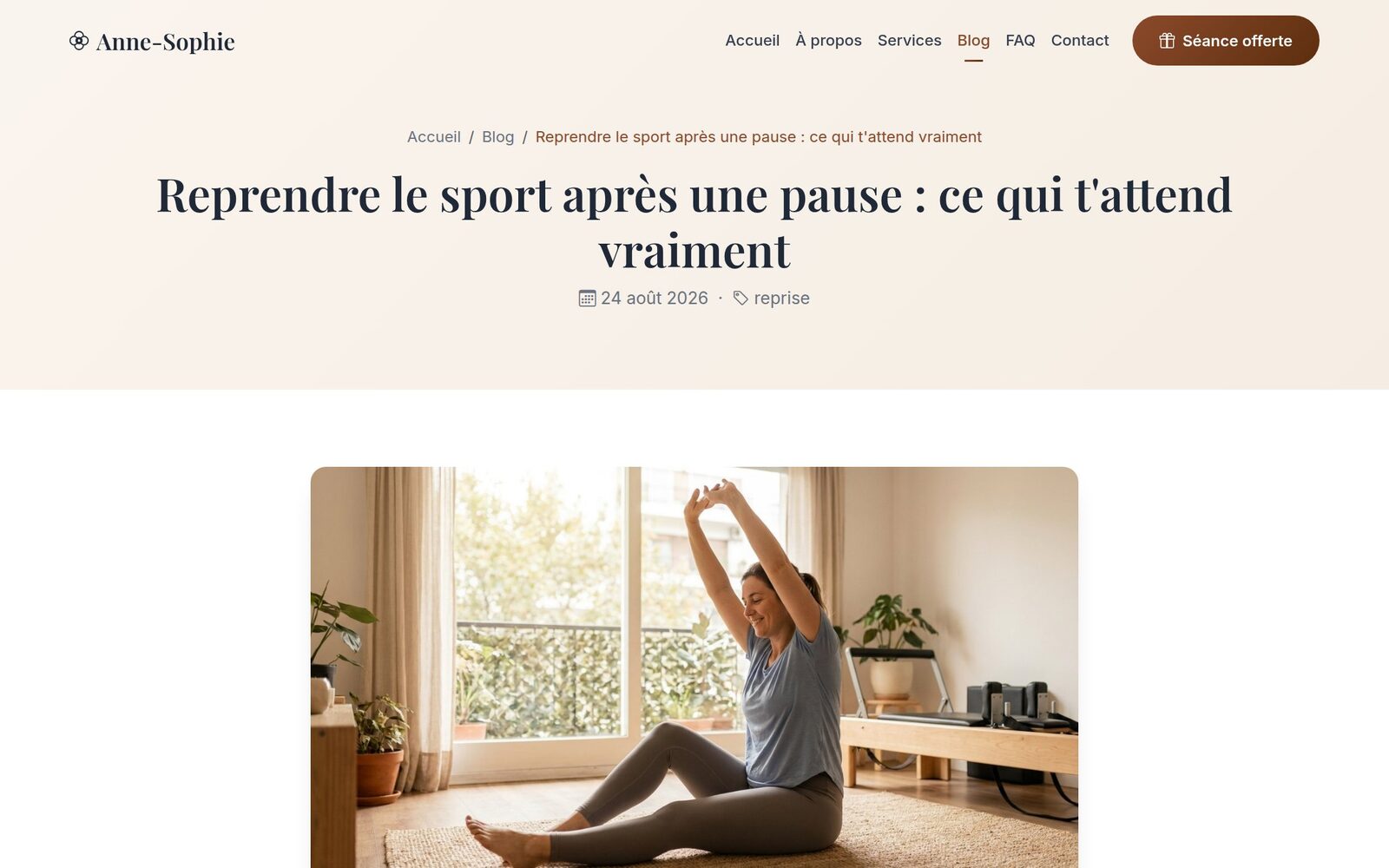 Article de blog publie automatiquement sur le site d'Anne-Sophie